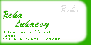 reka lukacsy business card